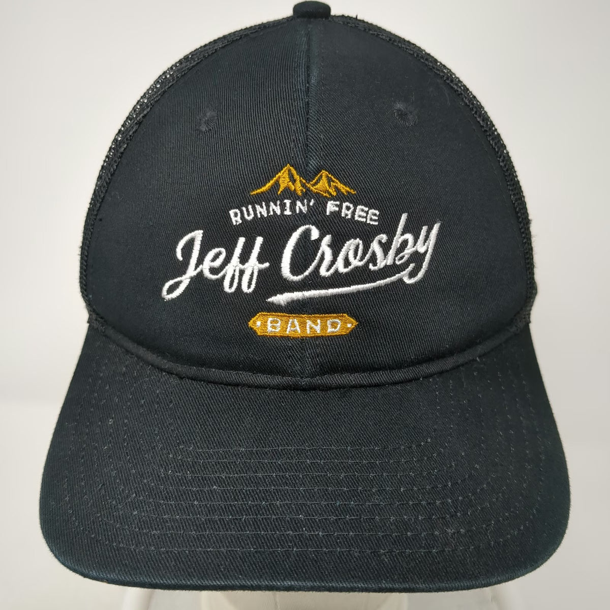Port Authority Trucker Hat Black One Size Jeff Crosby Band Runnin Free Snapback