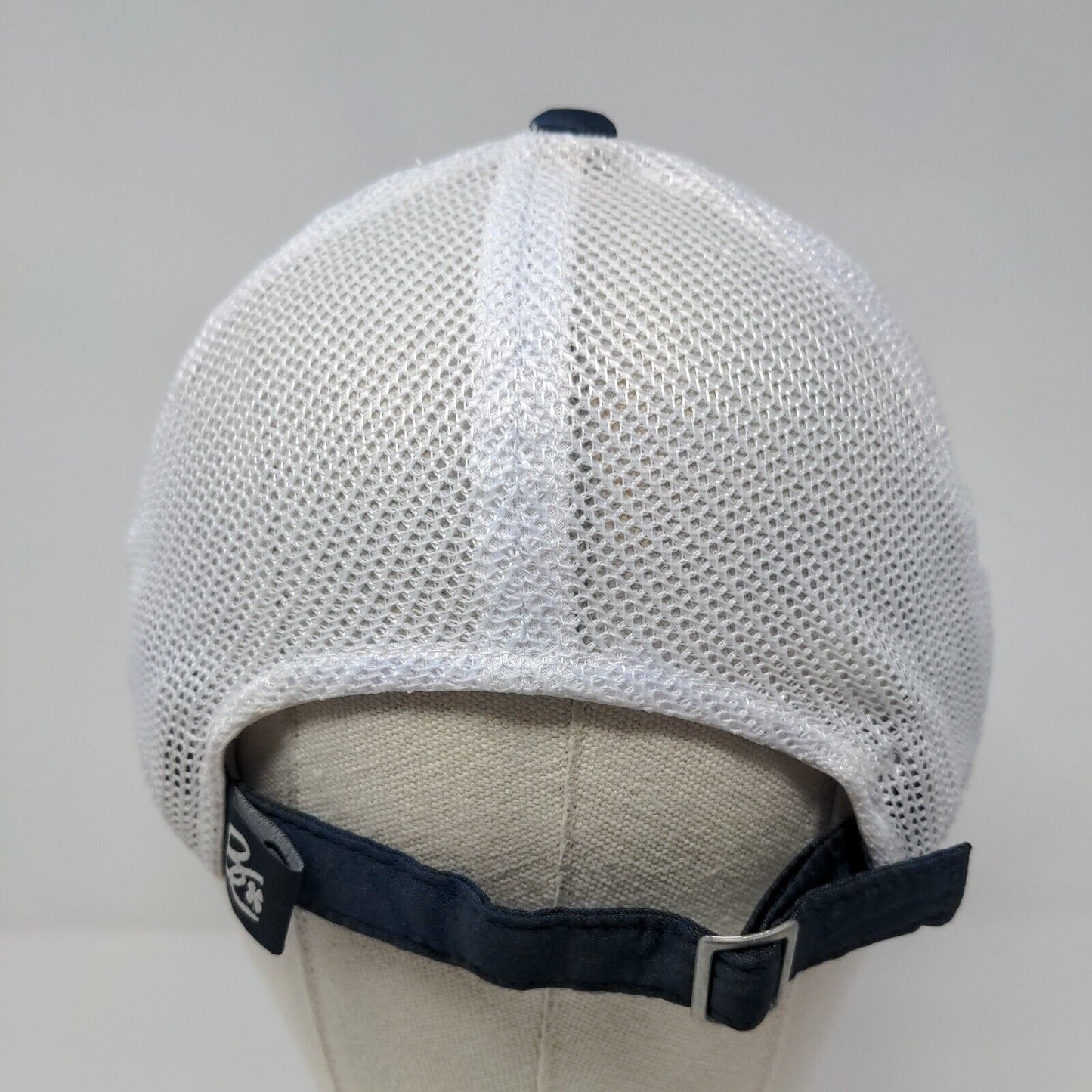 Live Lucky Slideback Trucker Hat Blue OSFA Adjustable Mesh Back Black Clover