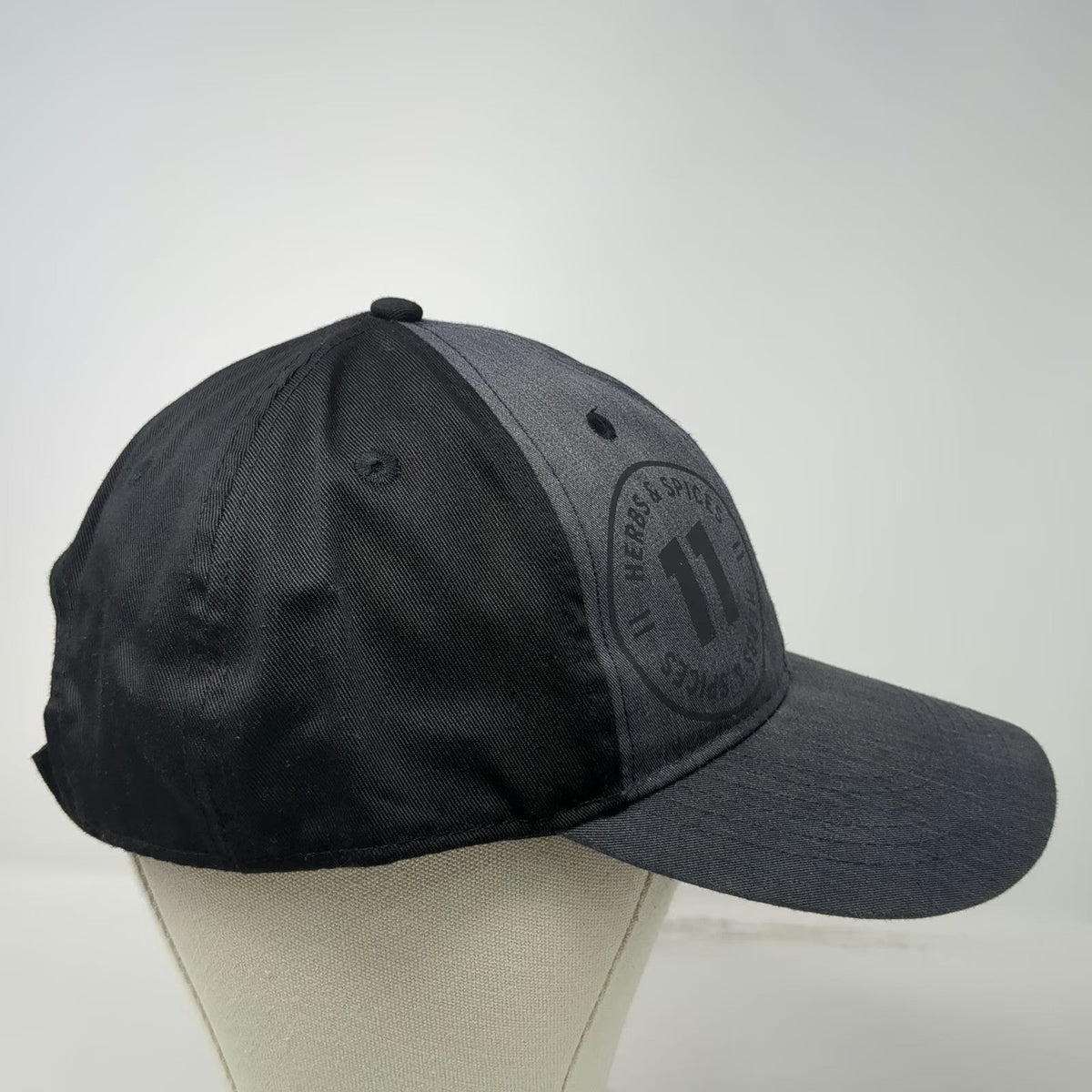 KFC Baseball Cap Gray Black One Size 11 Herbs & Spices Finger Lickin Good Hat