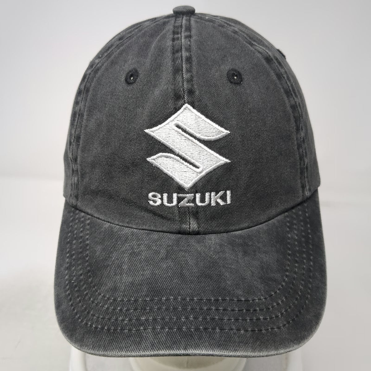 Three In Suzuki Baseball Cap Gray One Size Slideback Embroidered Logo Moto Hat