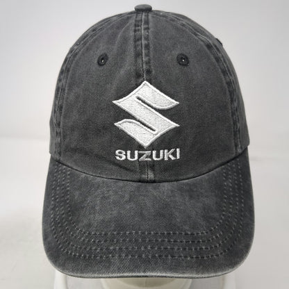 Three In Suzuki Baseball Cap Gray One Size Slideback Embroidered Logo Moto Hat
