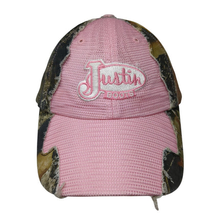 Justin Boots Strapback Trucker Hat Camo One Size Mesh Back Embroidered