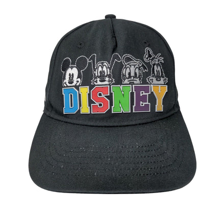 Disney Mickey And Friends Strapback Hat Black One Size Embroidered