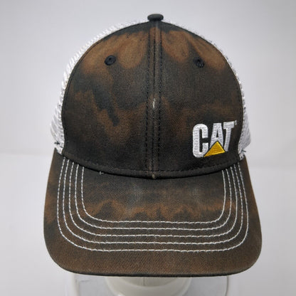 CAT Snapback Trucker Hat Black One Size Adjustable Embroidered Mesh Back 6 Panel