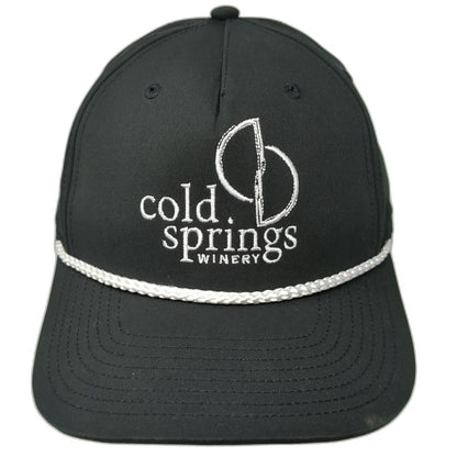 Richardson 5 Panel Black One Size Cold Springs Winery Rope Snapback Logo Hat