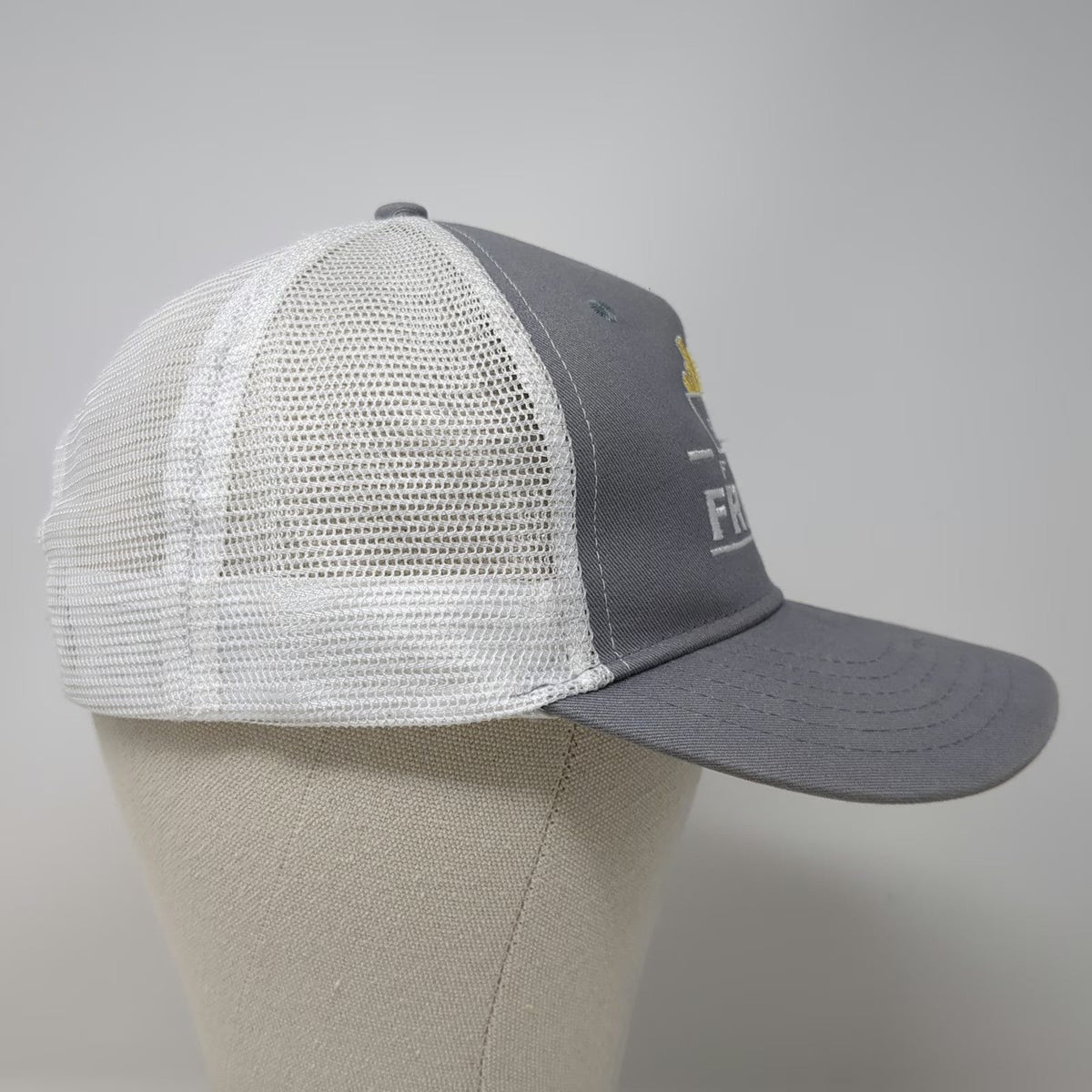 Quake City Caps Trucker Hat Gray One Size Simplot Free Fry Day Mesh Back hat