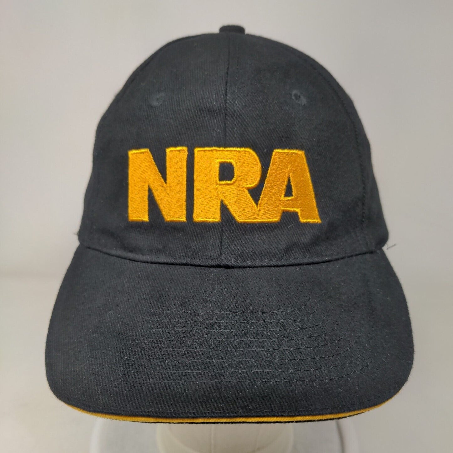 NRA Strapback Hat Black OSFA Adjustable Embroidered Patriotic 6 Panel