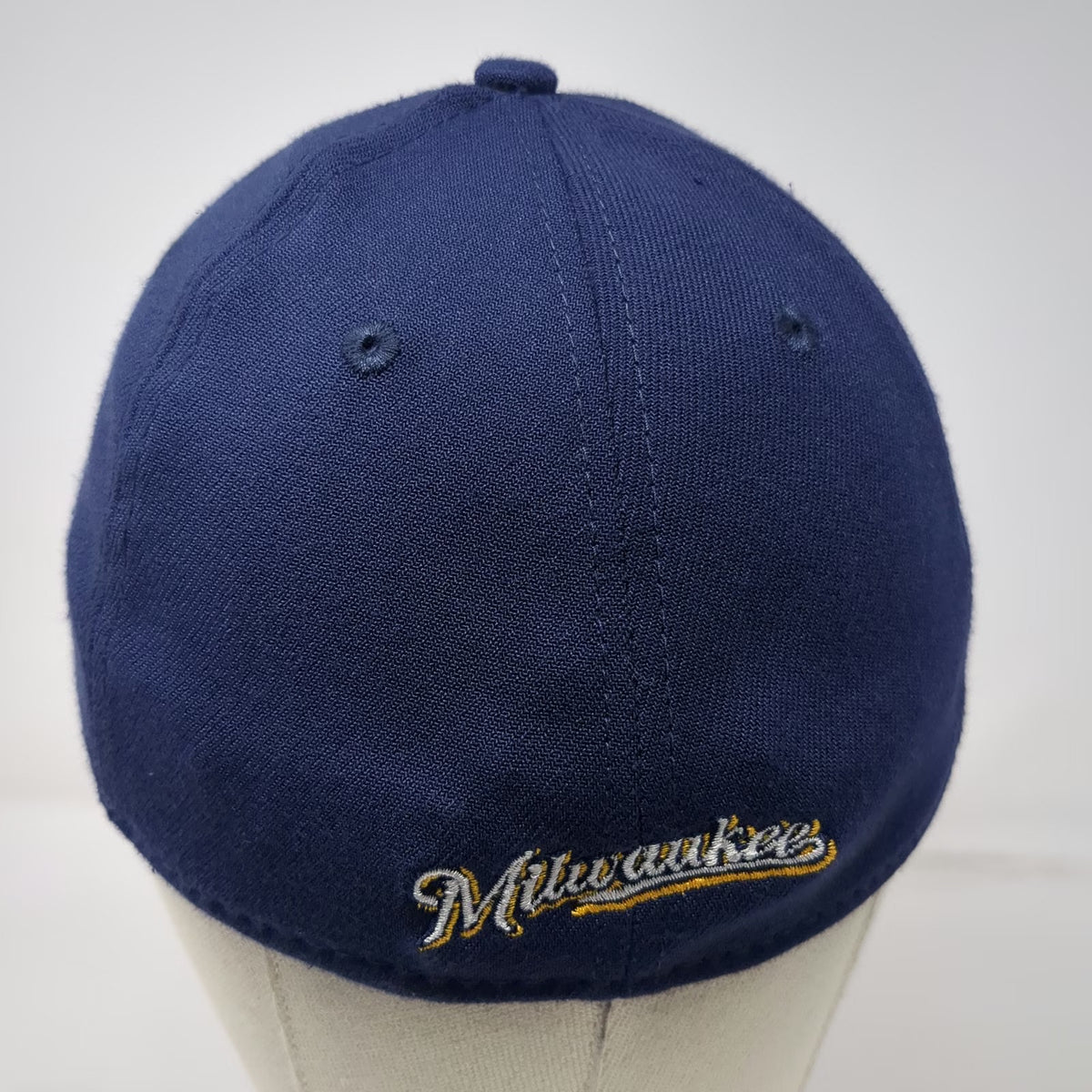 Milwaukee Brewers MLB New Era Baseball Cap Blue L 39THIRTY Stretch Fit Logo Hat