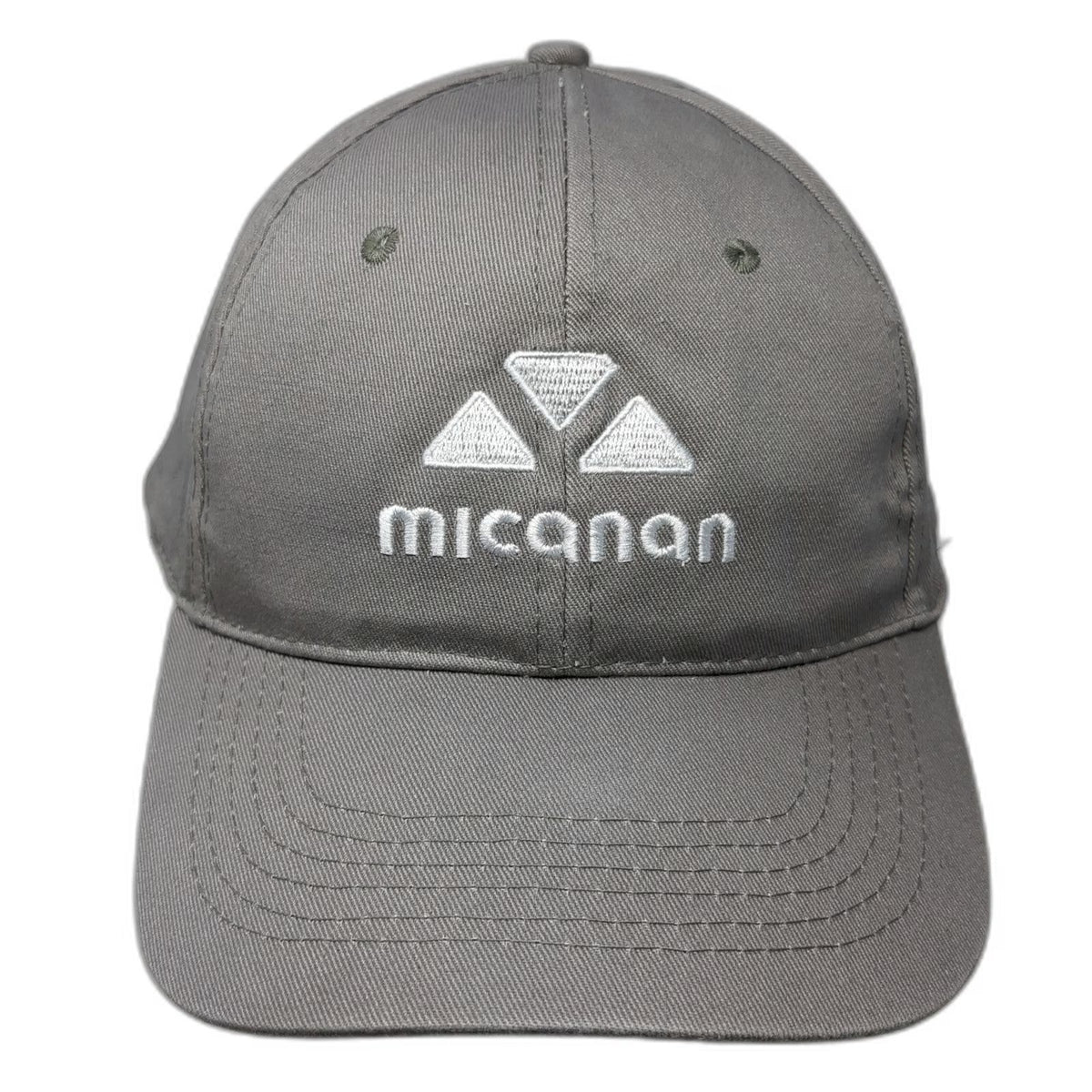 Micanan Baseball Cap Gray One Size Embroidered Logo Strapback Cotton 6 Panel Hat