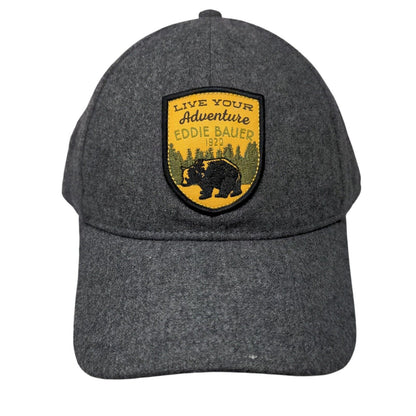 Live Your Adventure Eddie Bauer 1920 Slideback Hat Gray OSFA Adjustable 6 Panel