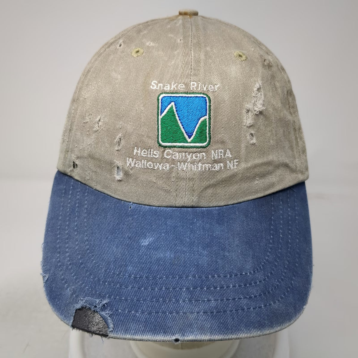 Port & Company Baseball Cap Beige Blue One Size Hells Canyon Snake River Hat