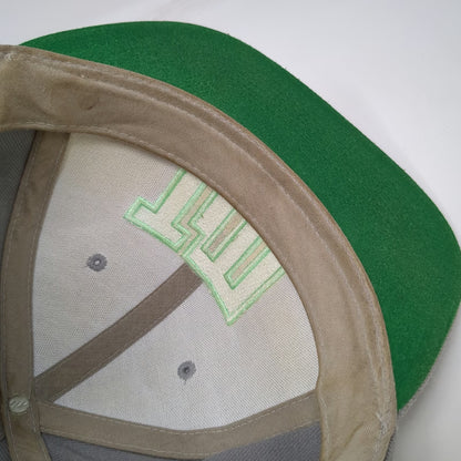 TobyMac Snapback Hat Gray One Size TM Logo I Just Need U Green Underbrim Yupoong