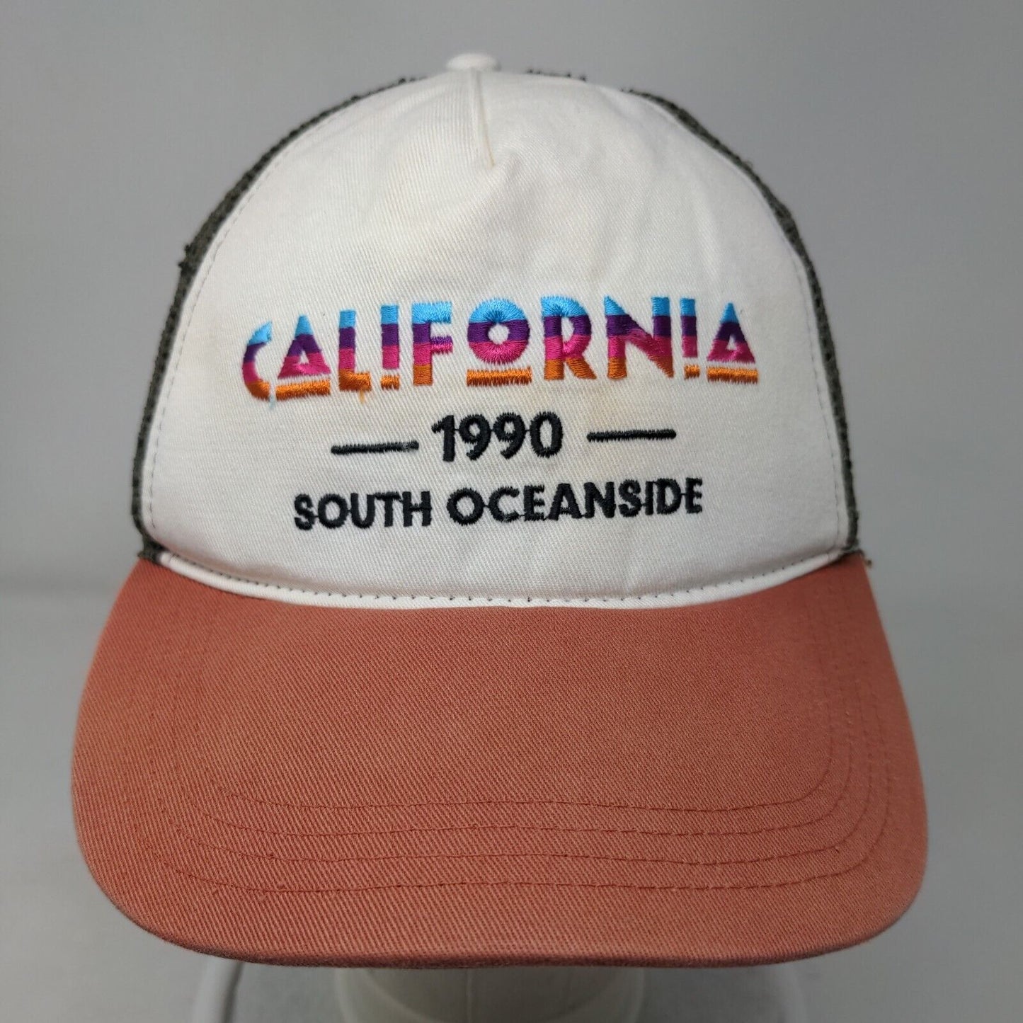 California 1990 South Oceanside Snapback Mesh Back Trucker Hat Multi Medium