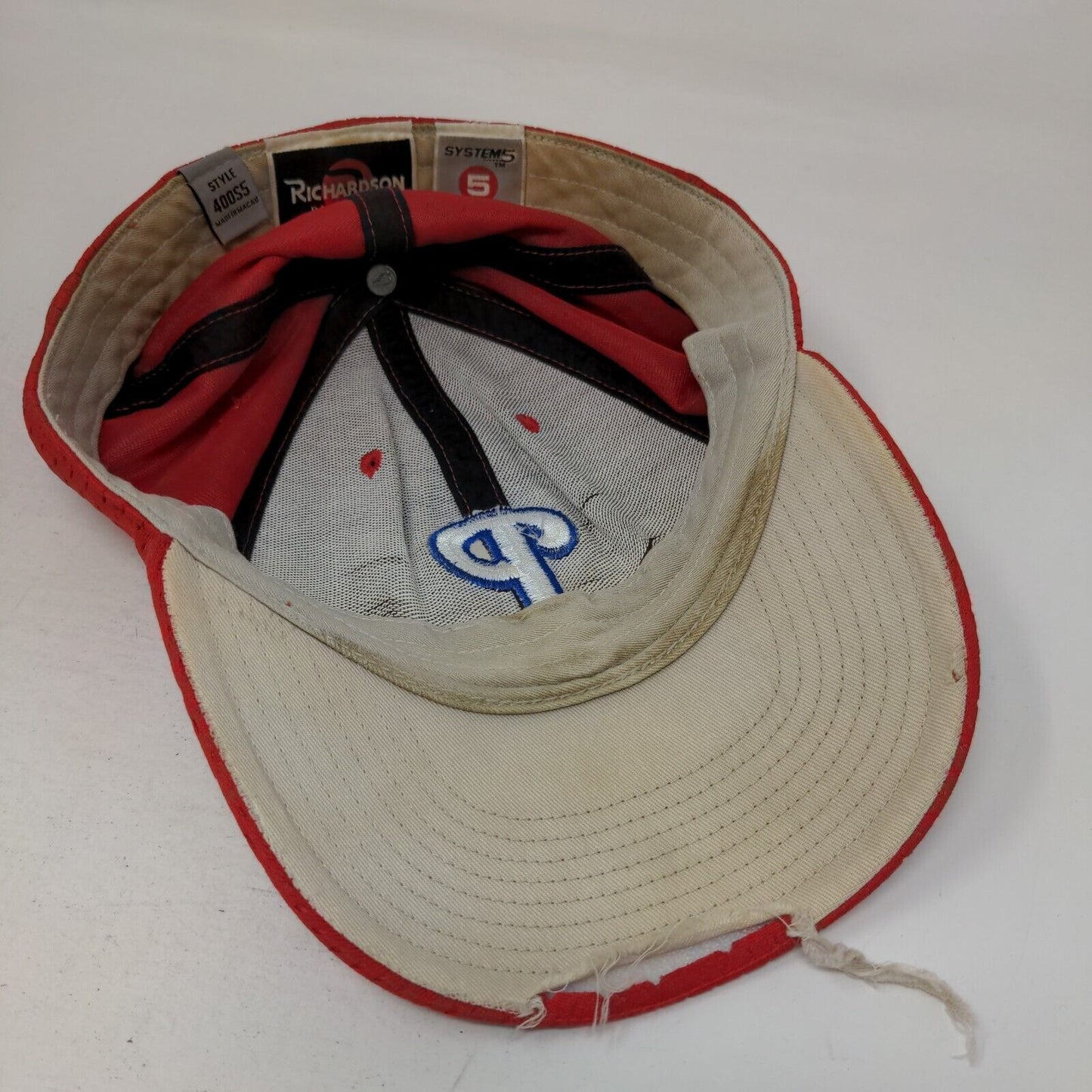 Philadelphia Phillies Fitted Mesh Hat Red 7 5/8 - 7 7/8 Richardson MLB Logo