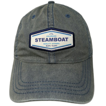 American Dry Goods Baseball Cap Blue One Size Steamboat Colorado Mountain Hat