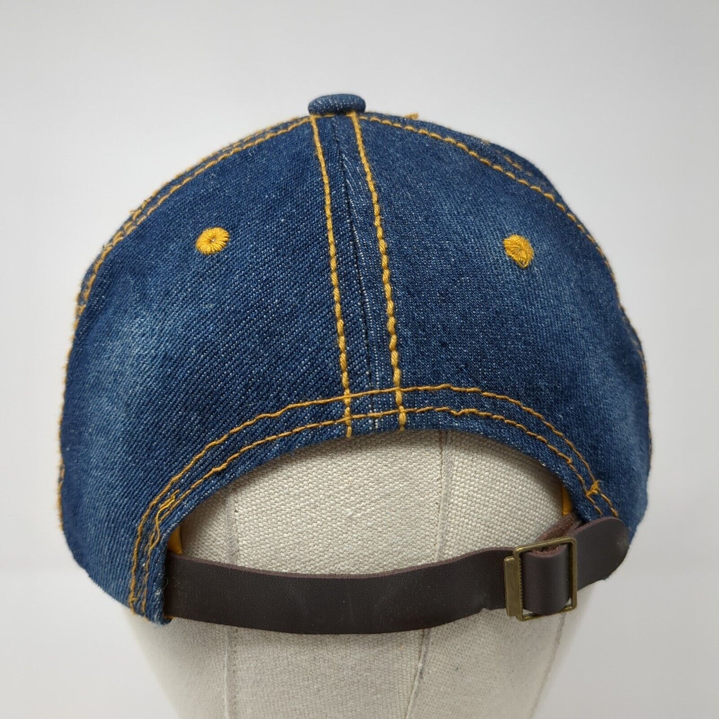 Freedom Rhinestone Bling Slideback Hat Blue One Size Denim Studded