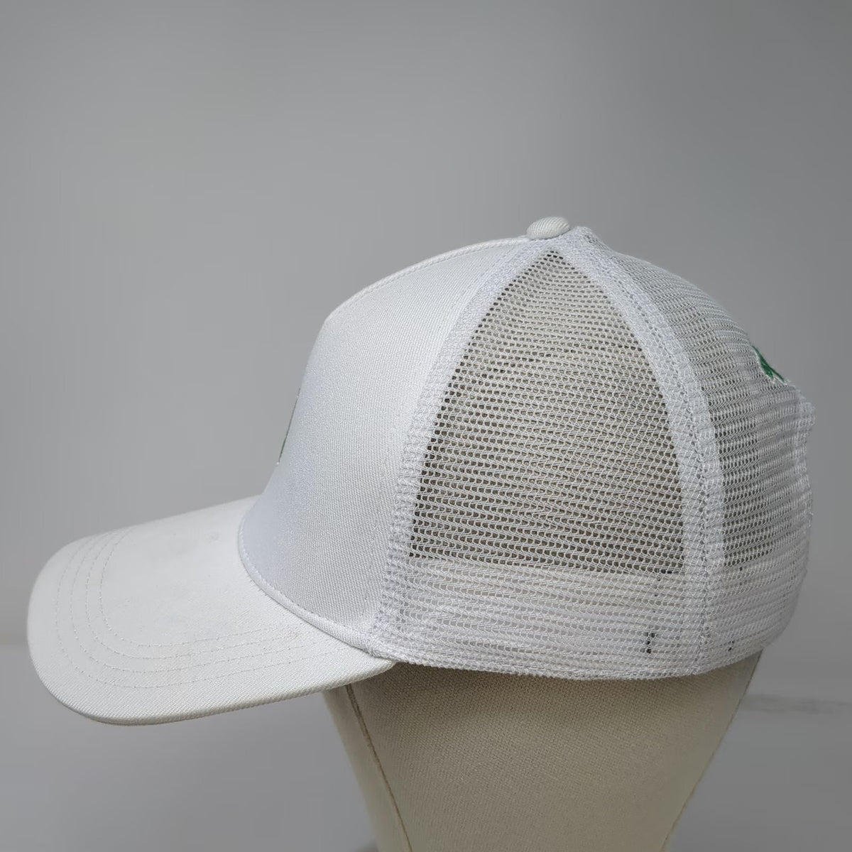 Spindrift Trucker Hat White One Size Mesh Back Snapback Recycled Polyester