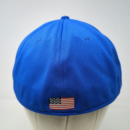 Novus Baseball Cap Blue XL SPF Logo American Flag Stretch Fit Hat Performance