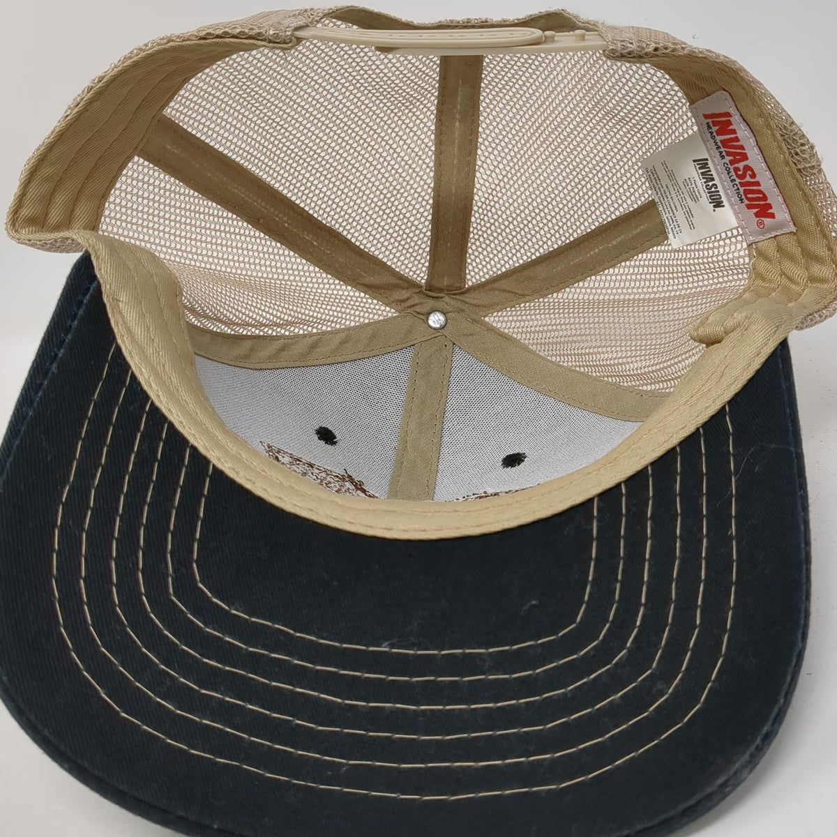 Invasion Trucker Hat Black OSFM Puerto Vallarta Mexico Anchor Patch Mesh Back