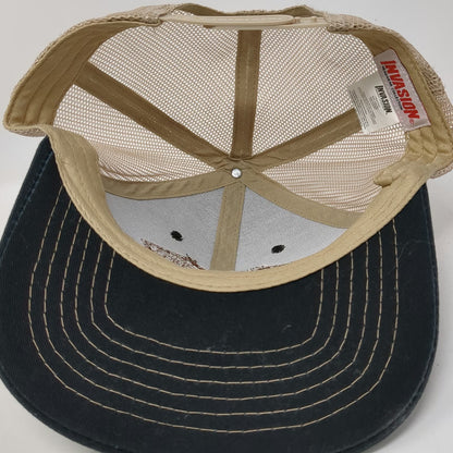 Invasion Trucker Hat Black OSFM Puerto Vallarta Mexico Anchor Patch Mesh Back