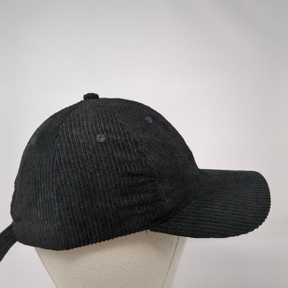 Unbranded Slideback Hat Black One Size Solid Adjustable Blank Corduroy