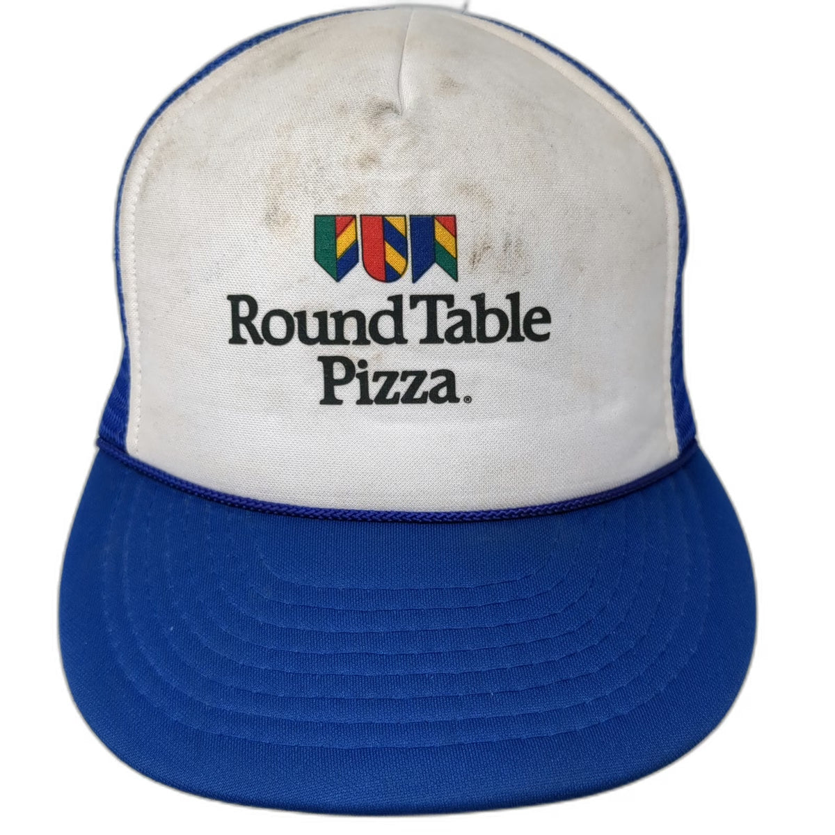 Otto Trucker Hat Blue White One Size Mesh Back Snapback Round Table Pizza Logo