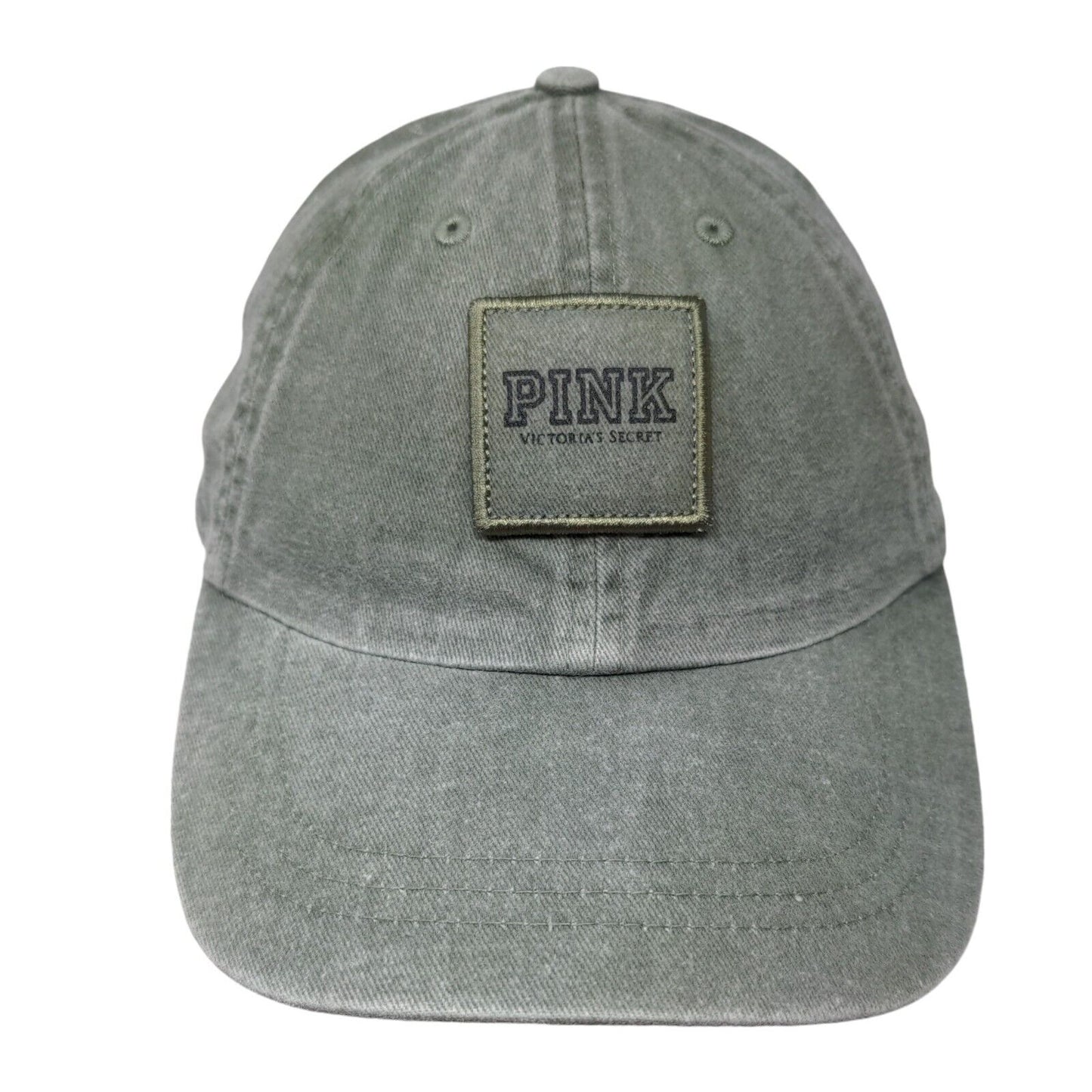 PINK Victoria's Secret Slideback Hat Green One Size Adjustable 6 Panel Cotton