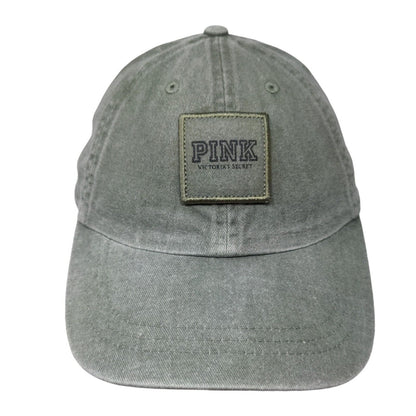 PINK Victoria's Secret Slideback Hat Green One Size Adjustable 6 Panel Cotton