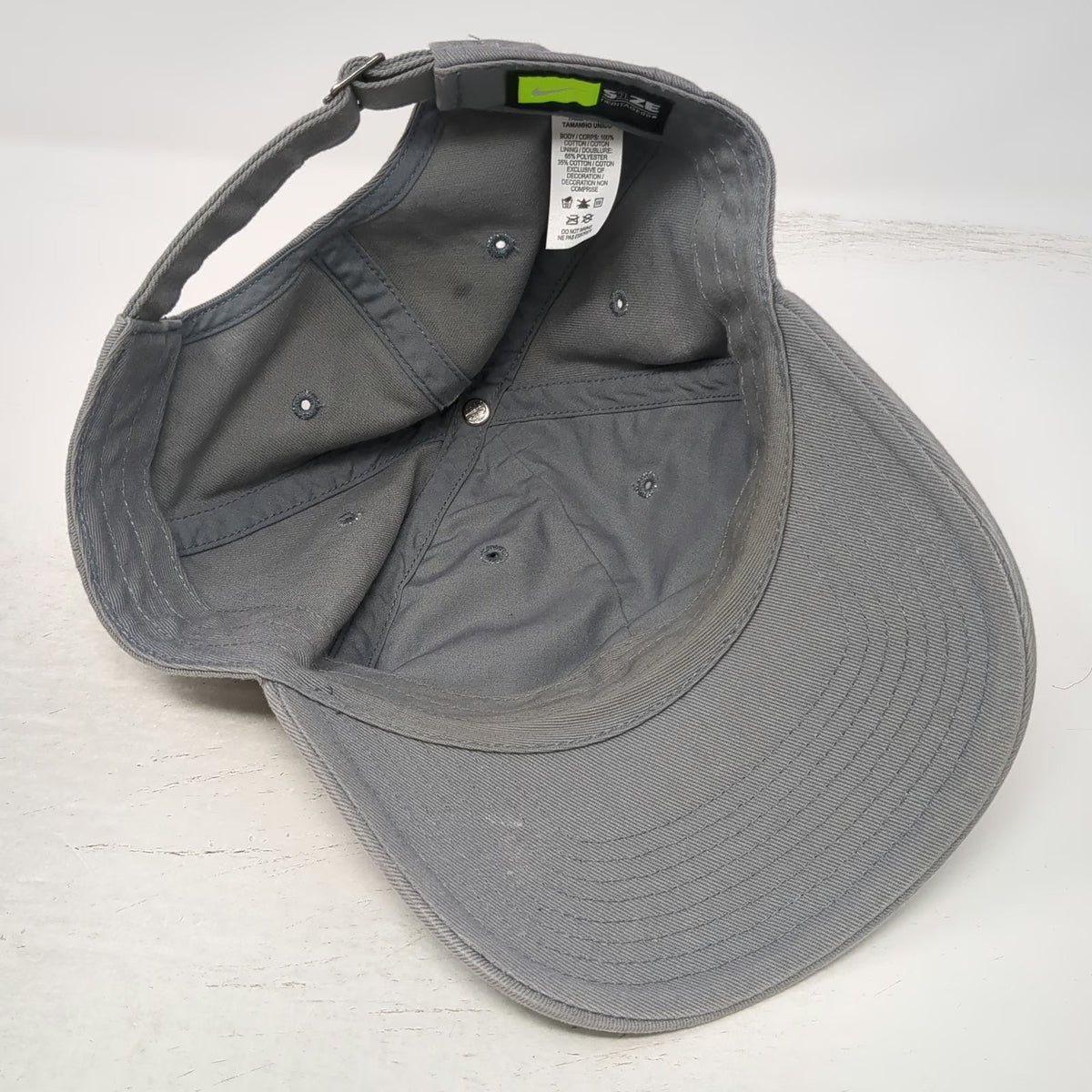 Nike Baseball Cap Gray One Size Slideback Heritage86 Embroidered Logo Hat