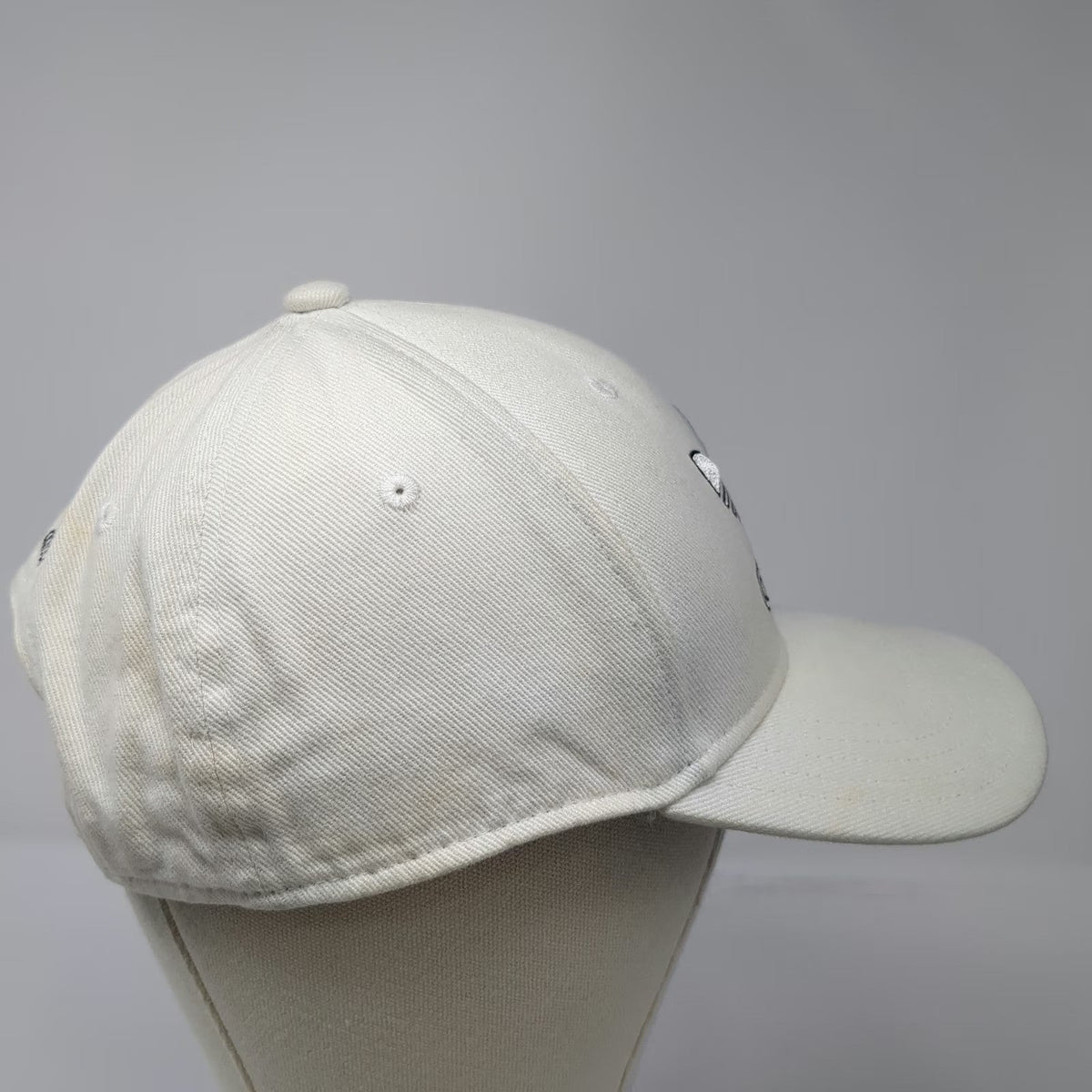 Adidas Baseball Cap White One Size Snapback Trefoil Logo Gray Underbrim Hat