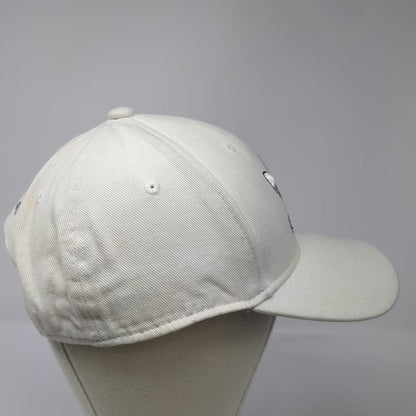 Adidas Baseball Cap White One Size Snapback Trefoil Logo Gray Underbrim Hat