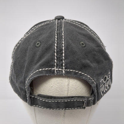 Dog Mom Strapback Hat Gray OS Adjustable Embroidered Distressed KB ETHOS Vintage