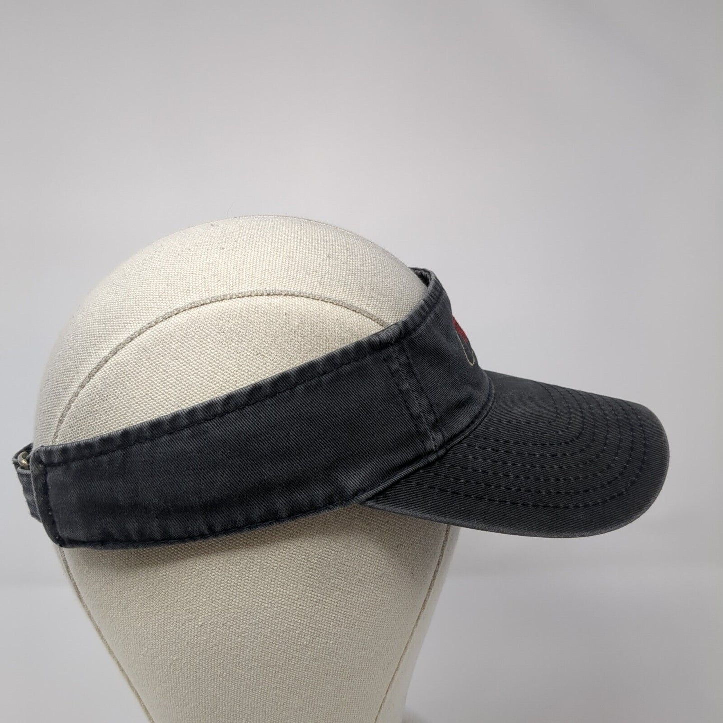 REDS Sun Visor Hat Black OS Adjustable Embroidered Port Authority Signature