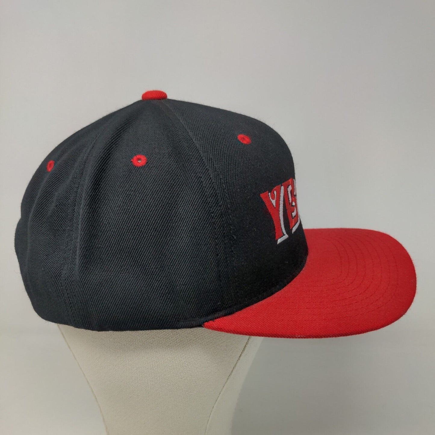 Black & Denim Men's Snapback Hat Black Red Embroidered YBOR Logo