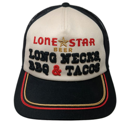 American Needle Lone Star Beer Trucker Hat Black OSFM Snapback BBQ Tacos Mesh