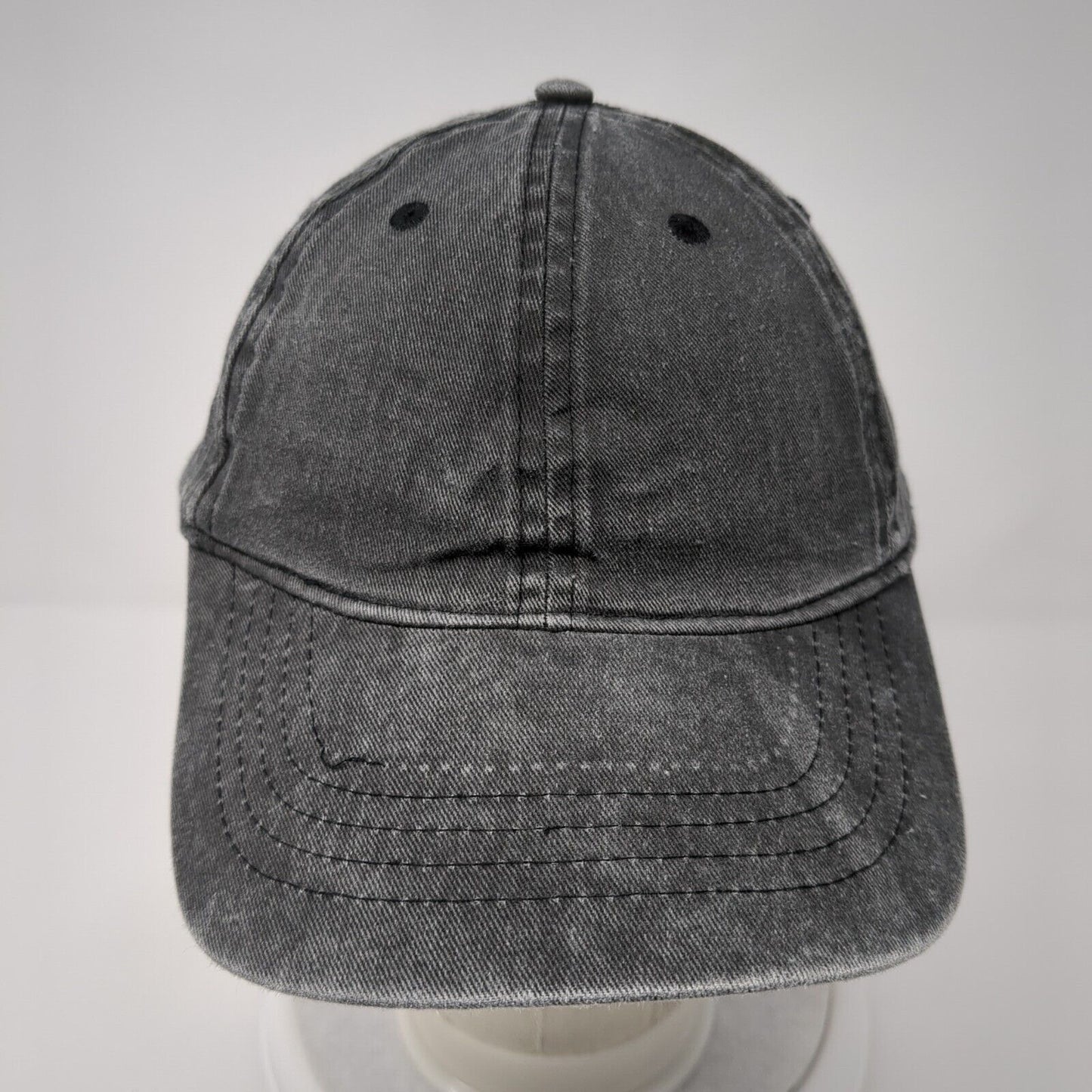 Unbranded Strapback Hat Gray One Size Adjustable Vented Holes 6 Panel Blank