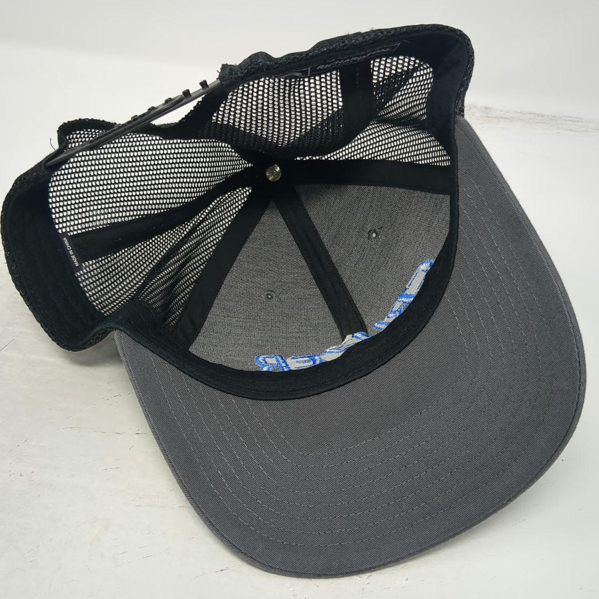 Richardson 112 Trucker Hat Gray One Size Cruzer Blue Embroidery Snapback Mesh