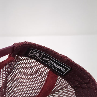 Aae's Snapback 112 Trucker Hat Red One Size Adjustable Mesh Back Richardson