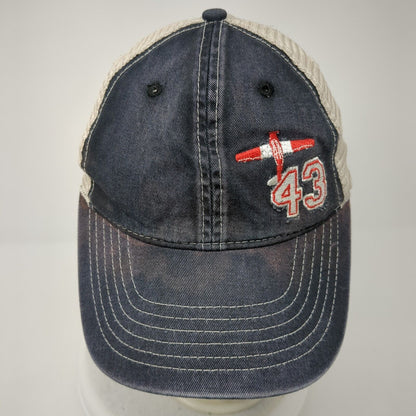 43 Snapback Trucker Hat Blue OS Adjustable Embroidered Mesh Back Comfort Colors