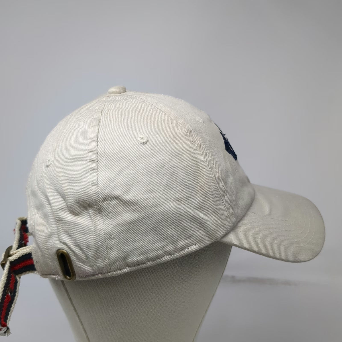 G.H. Bass Baseball Cap Beige One Size USA Shield Slideback Cotton Pattern Hat