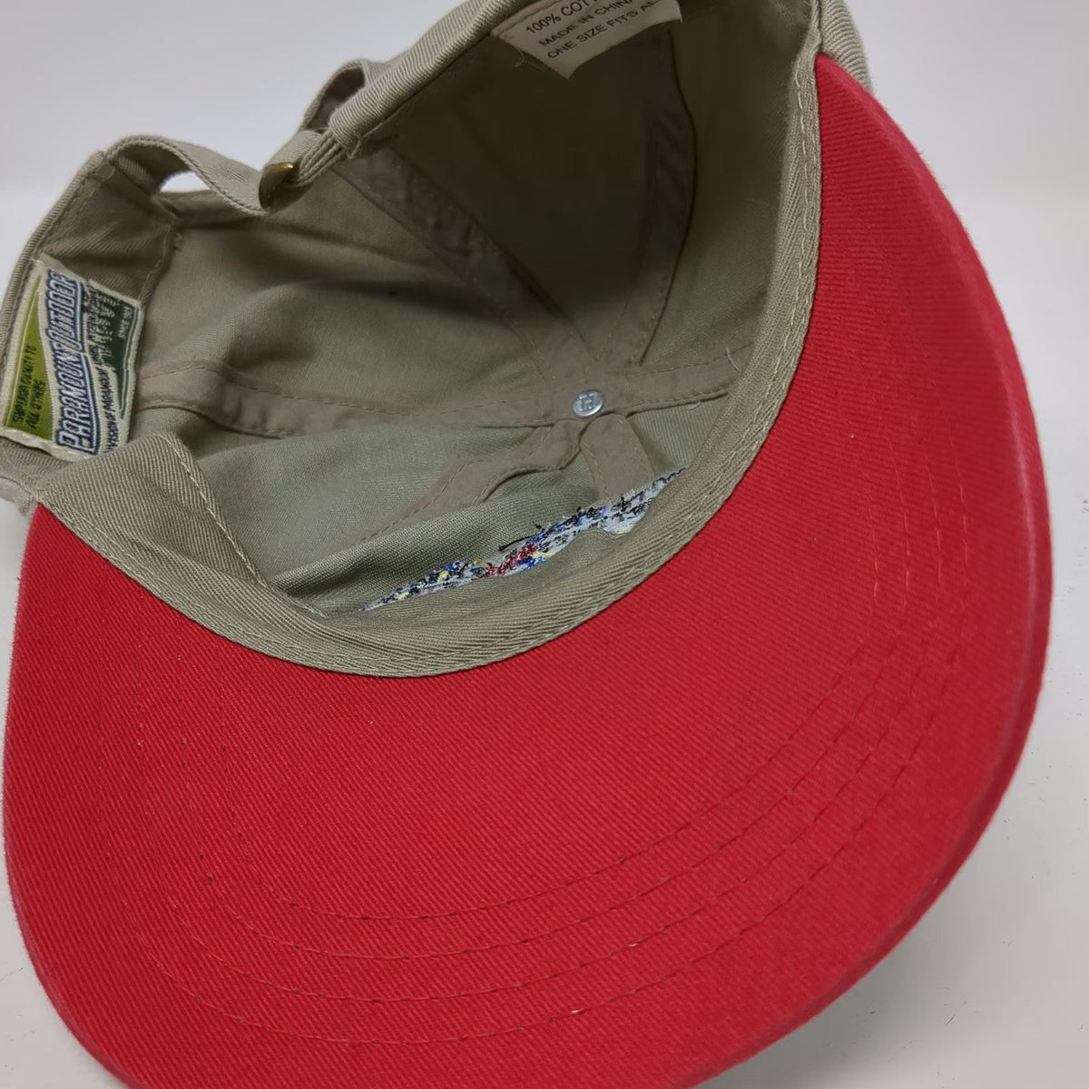 Paramount Outdoors Baseball Cap Beige One Size Fishing Graphic Slideback Hat