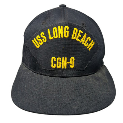 California Headwear Snapback Hat Blue One Size USS Long Beach CGN-9 Made in USA