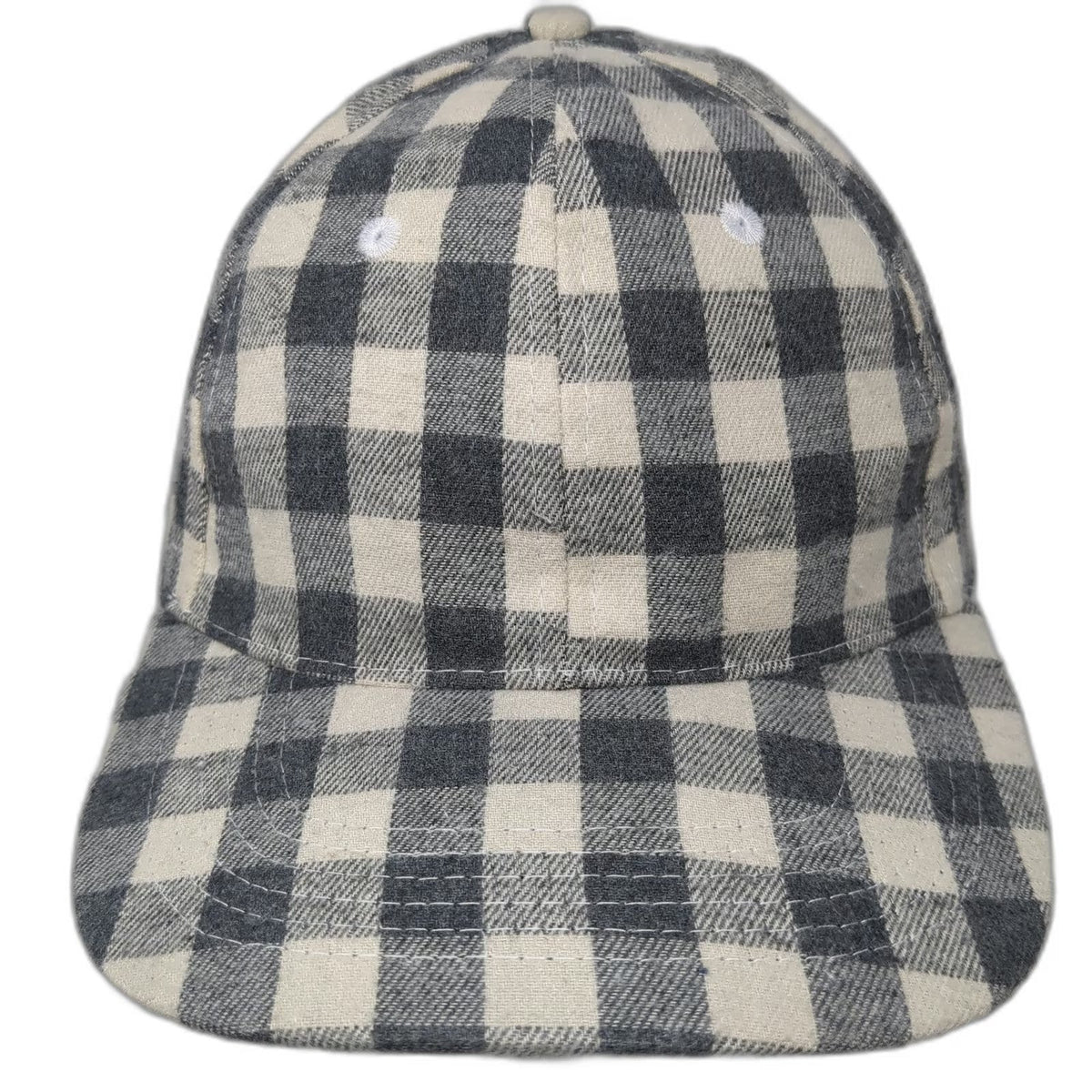 COCUS POCUS Baseball Cap Gray Black One Size Buffalo Check Plaid Slideback Hat