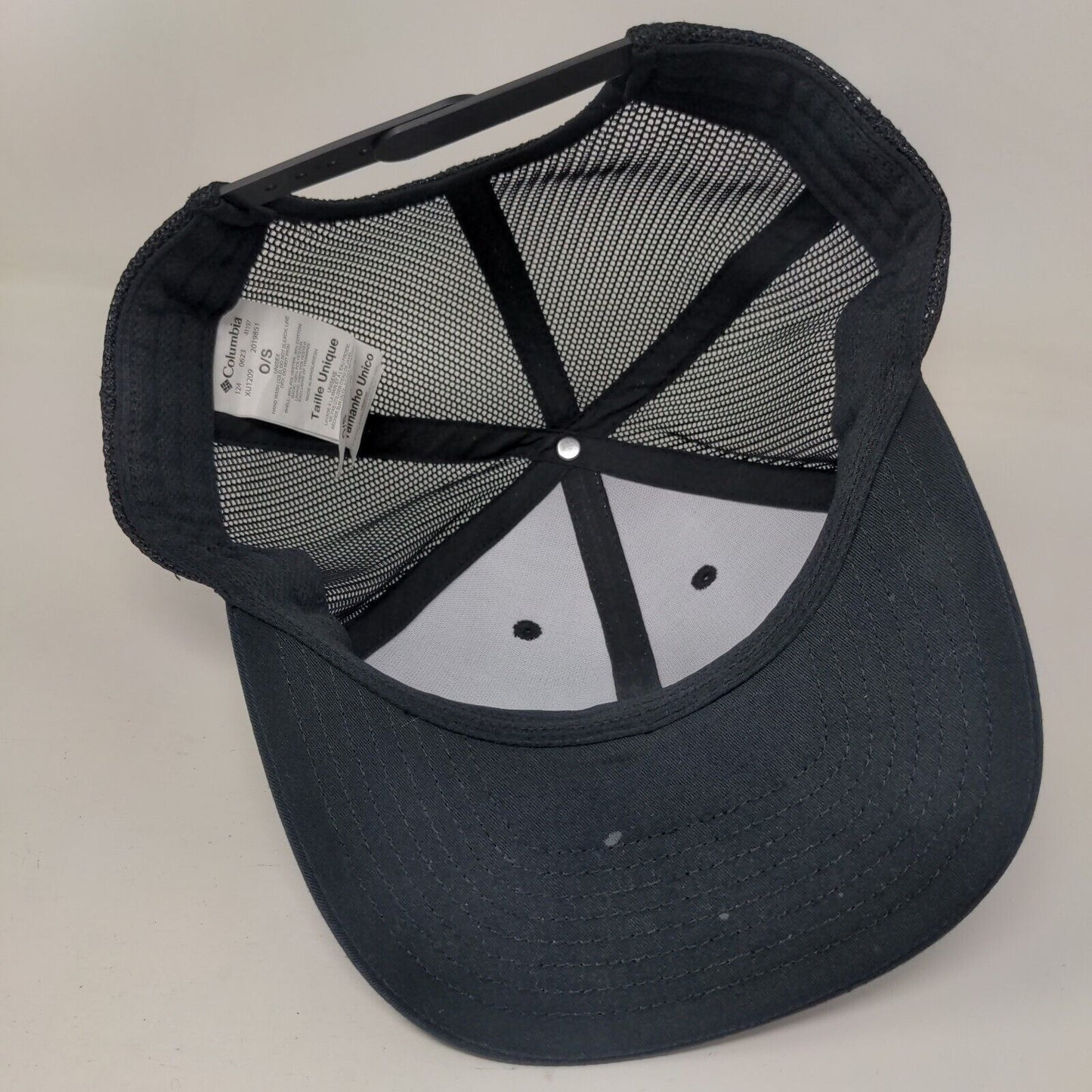 Columbia Snapback Trucker Hat Black One Size Adjustable Vented Holes Mesh Back