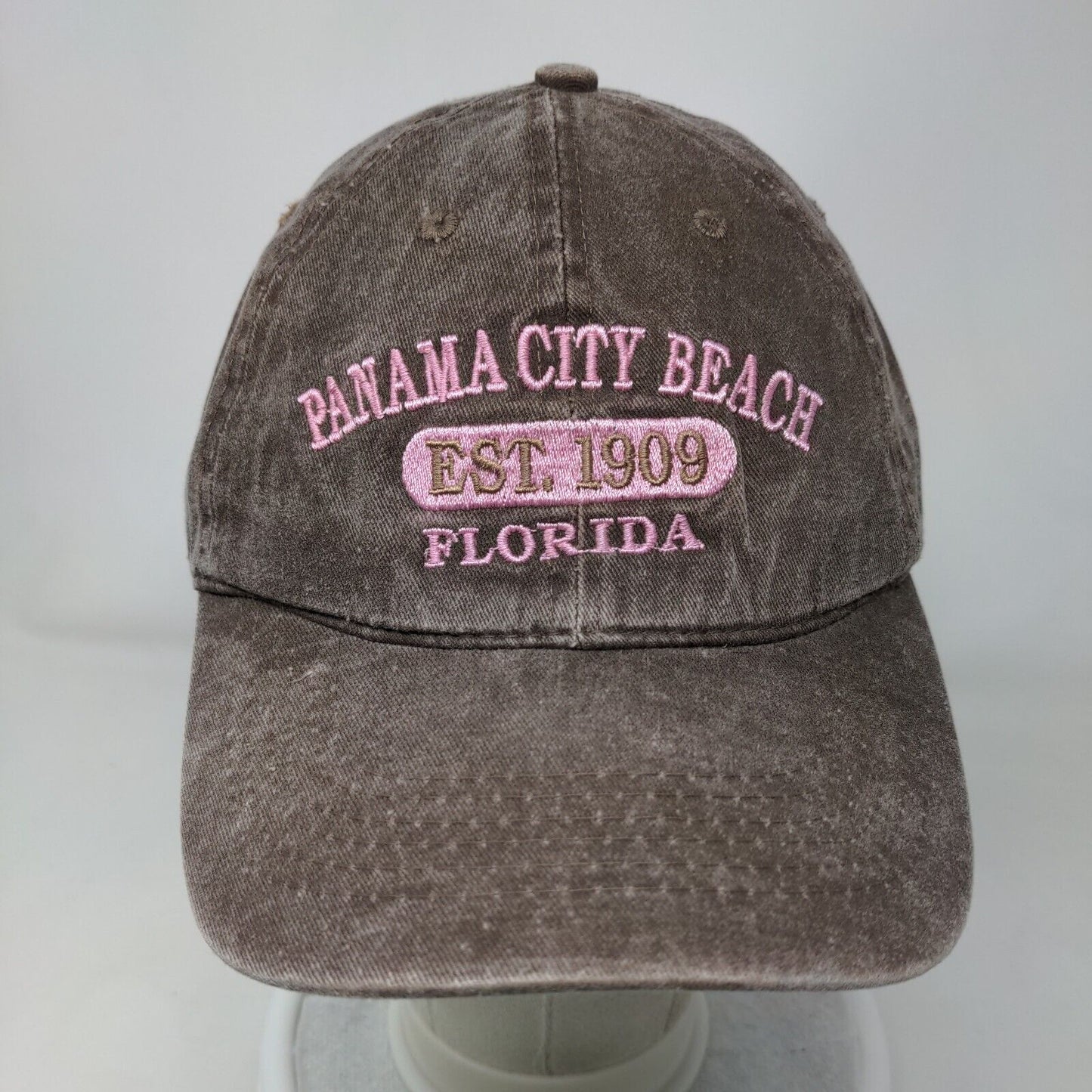 Panama City Beach Florida Est. 1909 Strapback Hat Brown OSFA Embroidered ESY