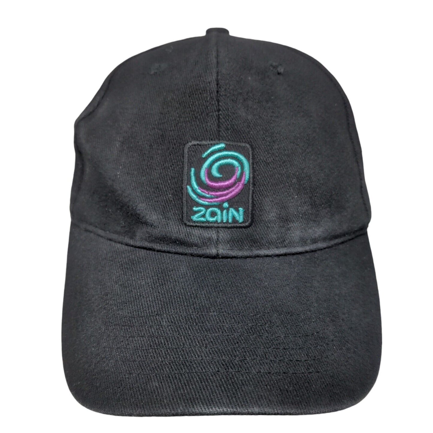 Zain Slideback Hat Black One Size Embroidered Adjustable Vent Holes
