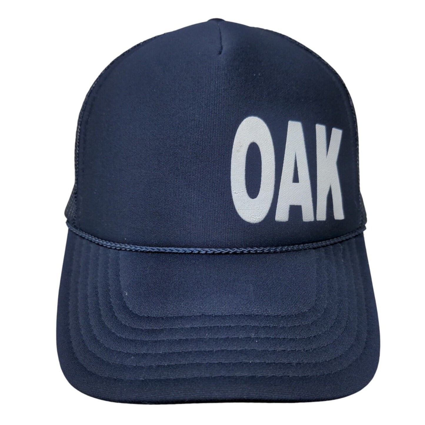 Oak Snapback Mesh Back Rope Trucker Hat Blue OSFM Adjustable Otto