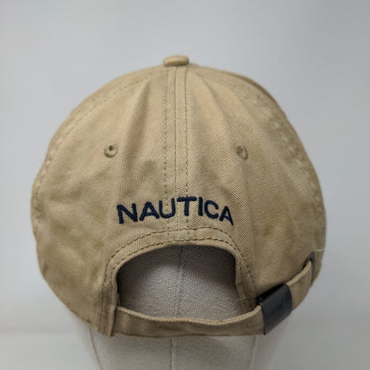 Nautica Slideback Hat Tan One Size Adjustable Embroidered 6 Panel Cotton