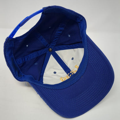 1230 Snapback Hat Blue One Size Adjustable Embroidered Solid 6 Panel