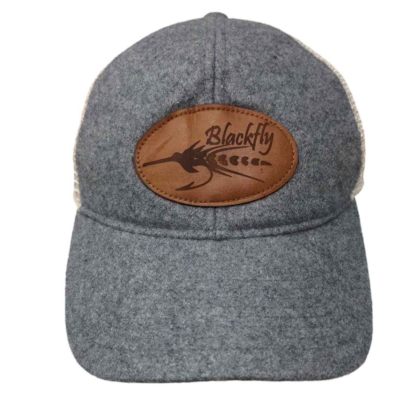 Blackfly Snapback Trucker Hat Gray One Size Adjustable Mesh Back Legacy Wool